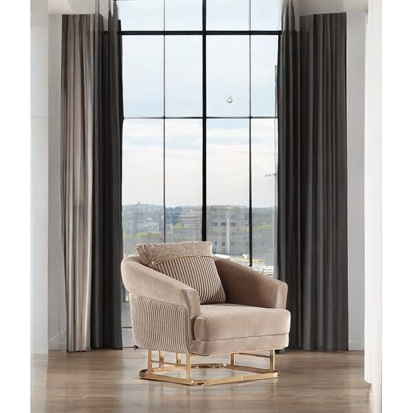 slide 2 of 4, Ravox Upholstered Velvet Accent Chair Beige