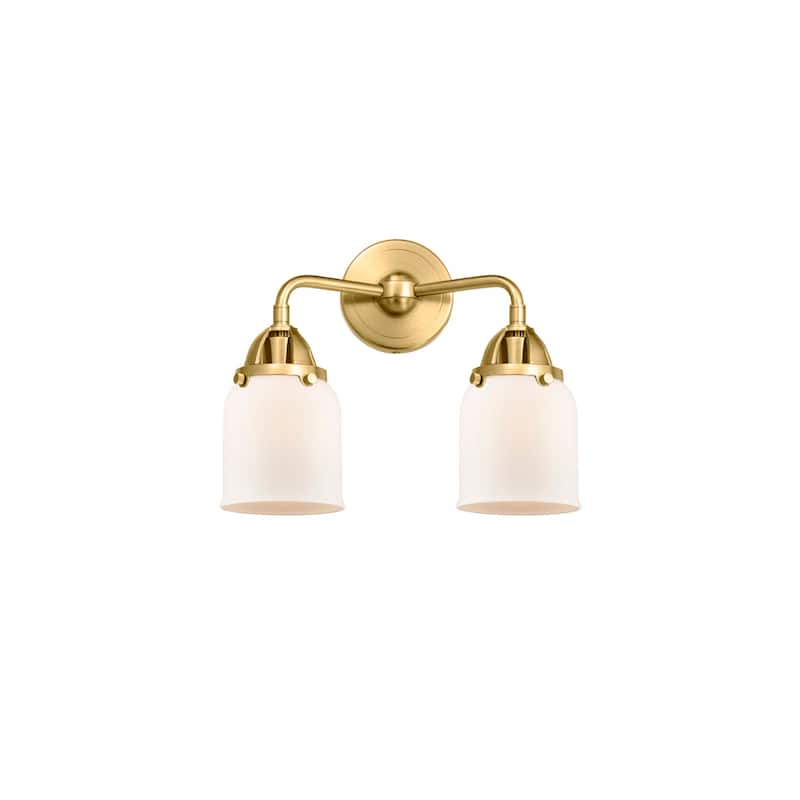 Innovations Lighting 288-2W-13-13 Bell Vanity Bell 2 Light 13" Wide - Satin Gold / Matte White