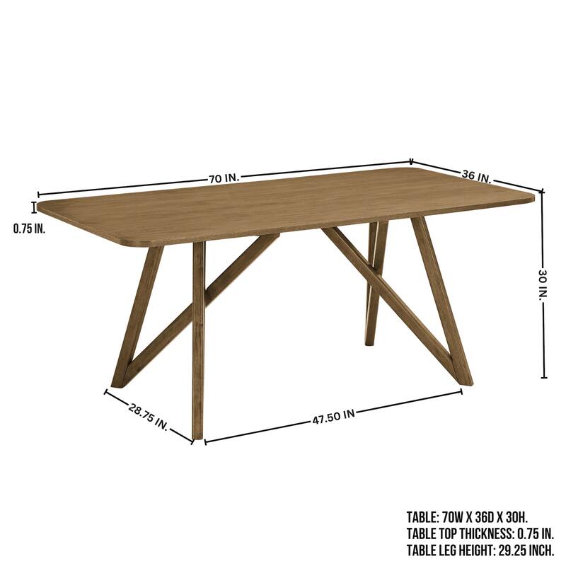 Roundhill Furniture Axler 70-in Length Dining Table