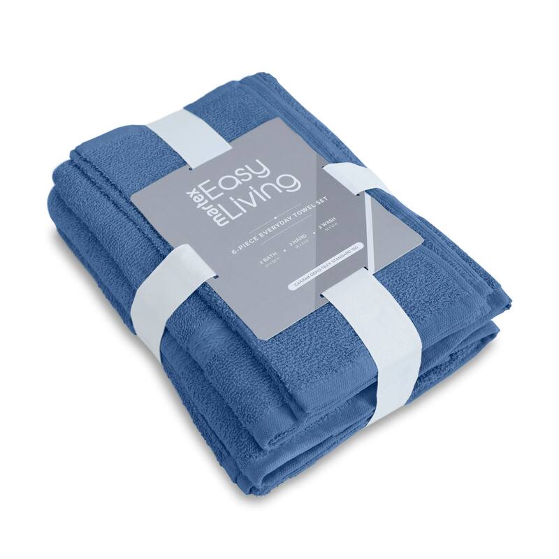 Superior Miami 100% Cotton 6-Piece Towel Set - Lightweight & Quick Drying