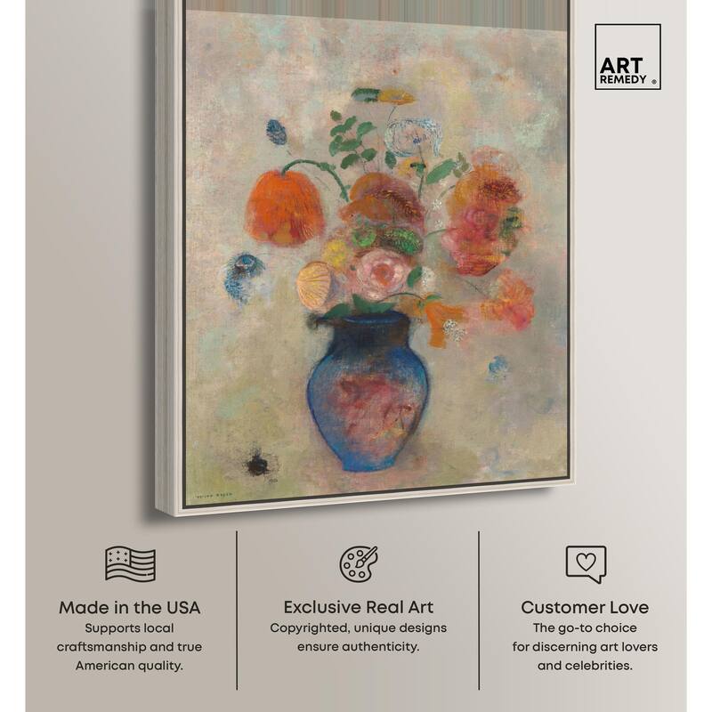 Vase with Flowers 1990 Canvas by Art Remedy