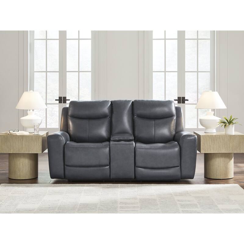 Signature Design by Ashley Mighty Moves Gray Power Reclining Loveseat - 78" W x 40" D x 42" H
