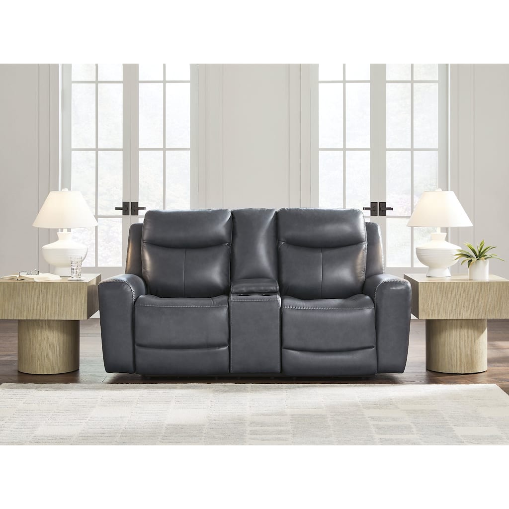 Signature Design by Ashley Mighty Moves Gray Power Reclining Loveseat - 78" W x 40" D x 42" H