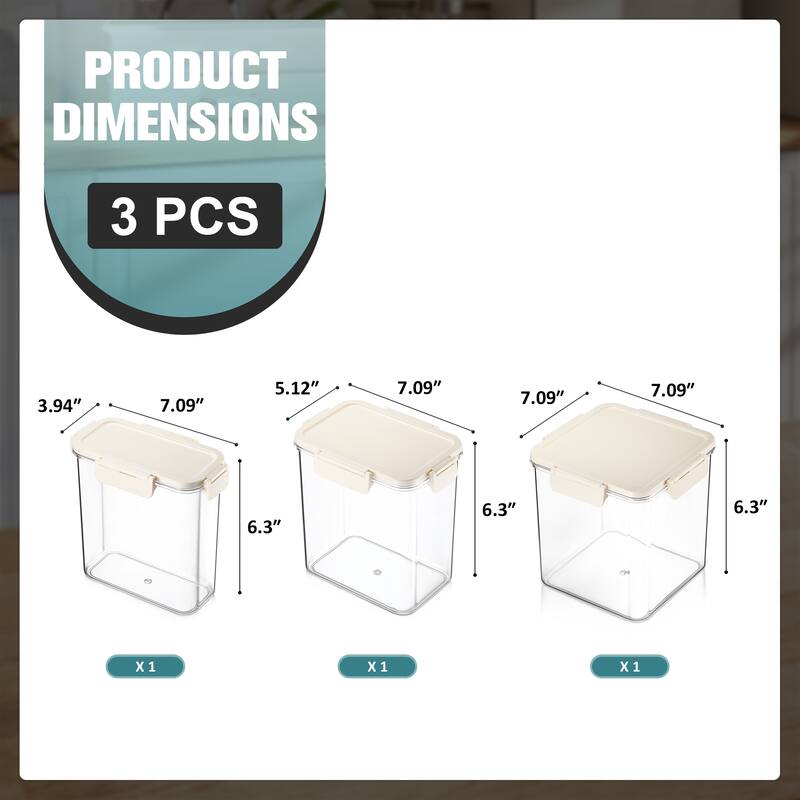 Sorbus Airtight Food Storage Container Set, Stackable Clear Pantry Canisters with Lids