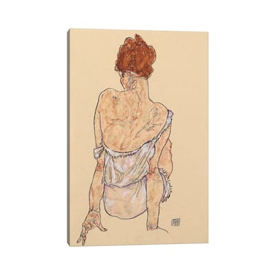 iCanvas "Seated Woman In Underwear, Rear View, 1917" by Egon Schiele Canvas Print