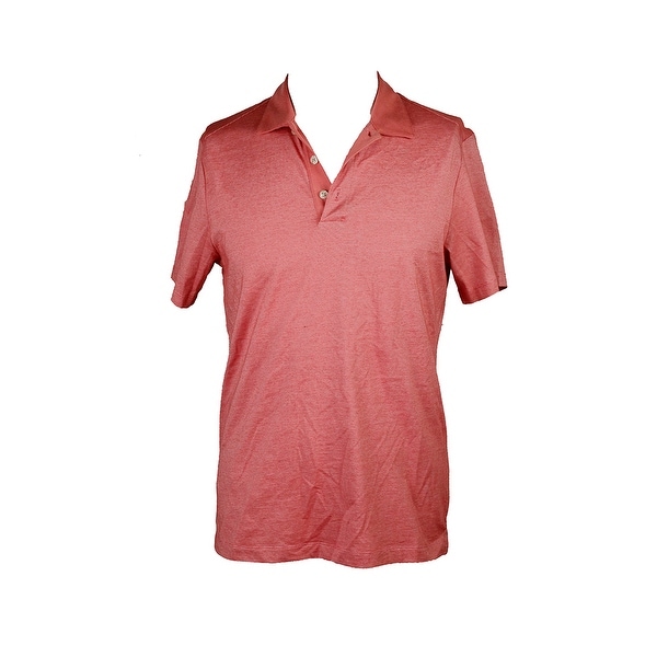 Perry Ellis Red Short-Sleeve Fine-Stripe Performance Polo Shirt S