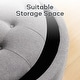 preview thumbnail 54 of 64, Tufted Large Round Storage Ottoman Footrest Beige/ Grey/ Blue