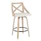 Option Cream Fabric/White Washed Wood/Black Footrest
