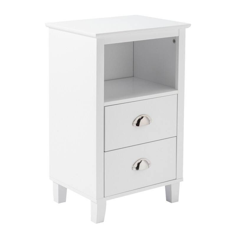 MDF Nightstand with Two Drawers