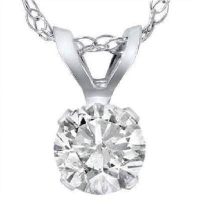 3/4ct Diamond Solitaire Pendant White Gold