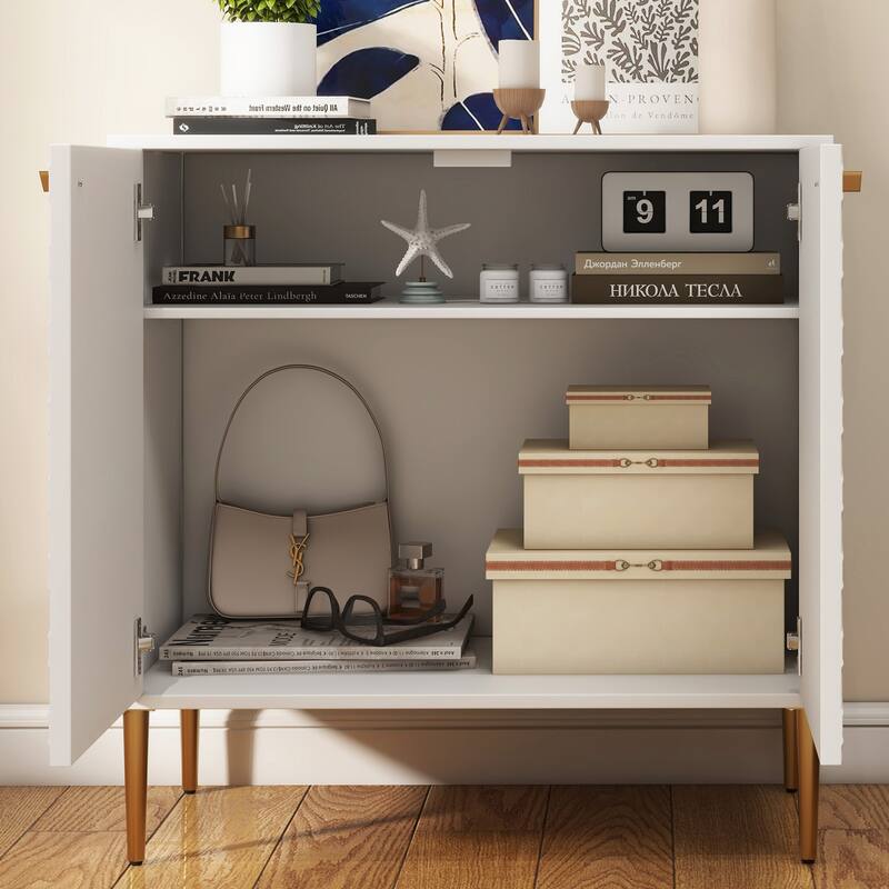 Hexagonal Pattern 2-door Storage Cabinet Buffet Cabinet Sideboard