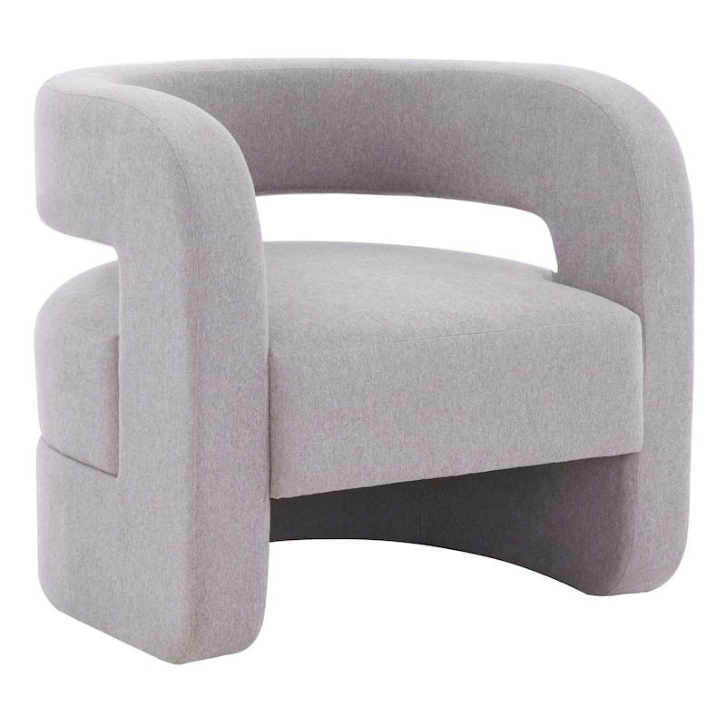 SAFAVIEH Couture Onela Barrel Back Accent Chair - 32 In. W x 29 In. D x 29 In. H. - 32"W x 29"D x 29"H - Light Grey.