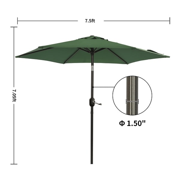 7.5 FT Patio Market Table Umbrella with Tilt and Crank Mechanism