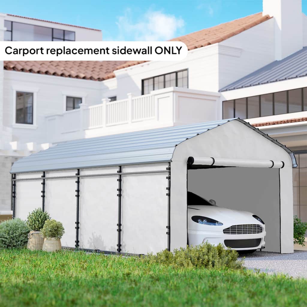Outsunny Carport Replacement Sidewall Panels Set of 4 for 10' x 15' Carports, PE Tarp Replacement Side Wall Cover