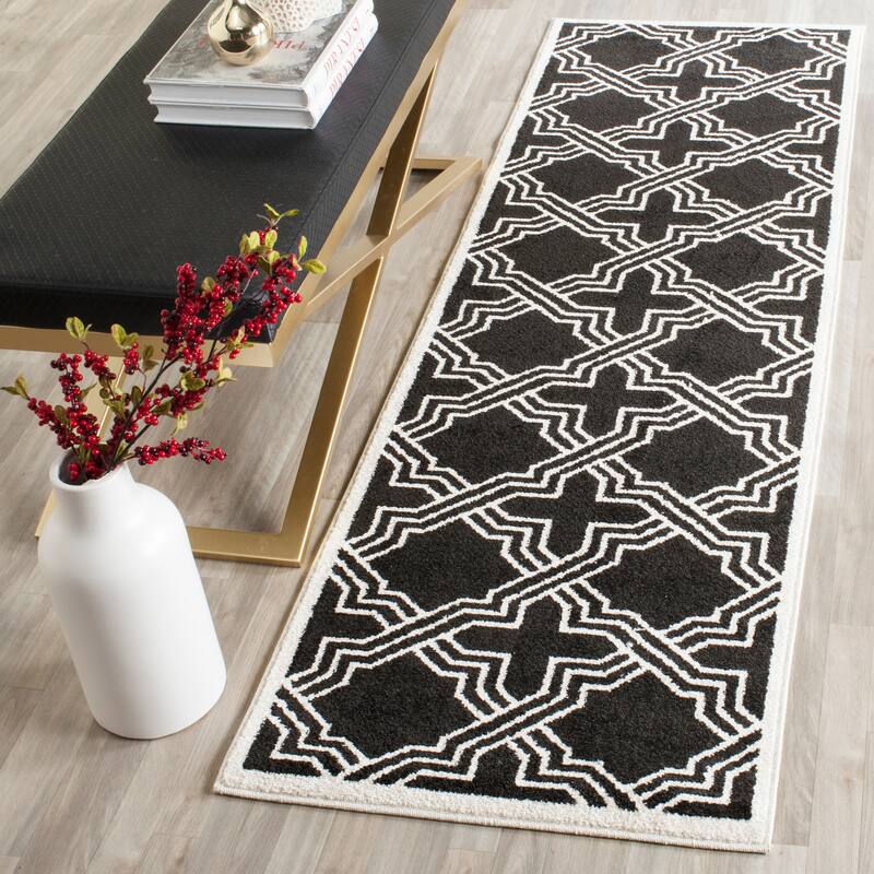 SAFAVIEH Amherst Irini Modern Rug - 2'3" x 7' Runner - Anthracite/Ivory