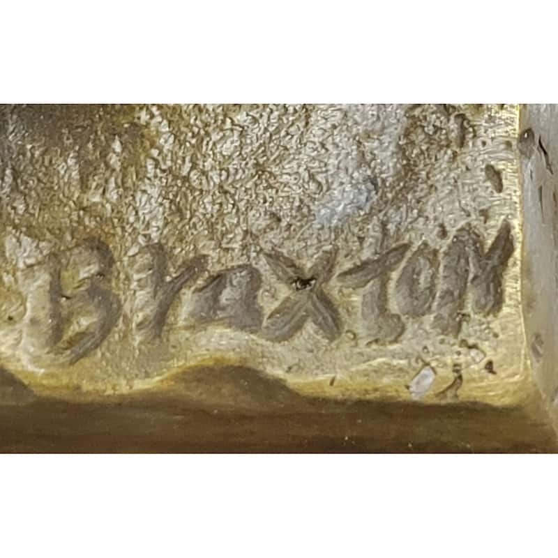 Lovers Romantic Kiss Under Umbrella Abstract Bronze Sculpture Figurine Original Art