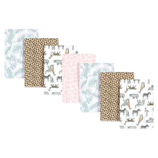 slide 1 of 1, Hudson Baby Infant Girl Cotton Flannel Burp Cloths, Modern Pink Safari, One Size - Modern Pink Safari - One Size One Size - Modern Pink Safari