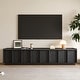 preview thumbnail 19 of 25, 78.74" Modern TV Stands with Brown Wood Grain,Mid Century Media Console With 4 Cabinets