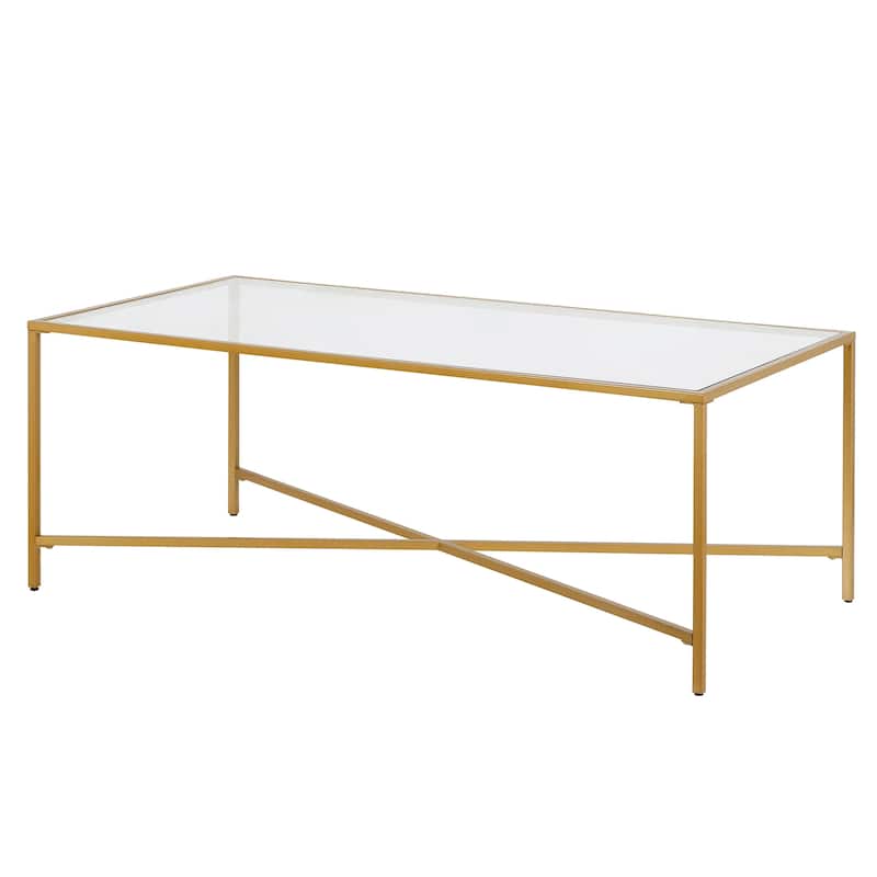Henley 48" Wide Rectangular Coffee Table with Glass Top