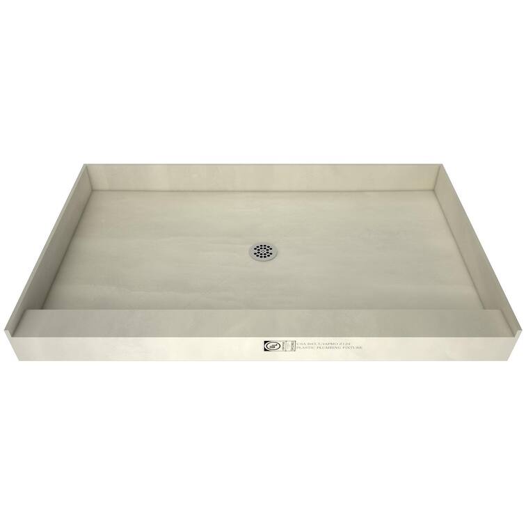 Tile Redi P4272CPVC Redi Base 72" x 42" Rectangular Shower Base with - Polished Chrome