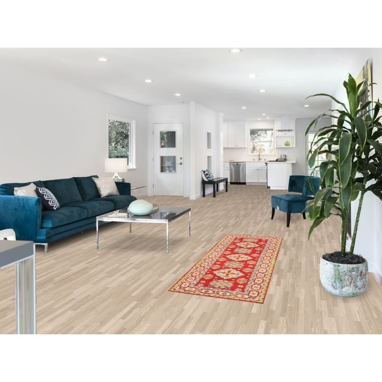 Geometric Red Kazak Oriental Runner Rug Hand-Knotted Wool Carpet - 2'2" x 6'3"