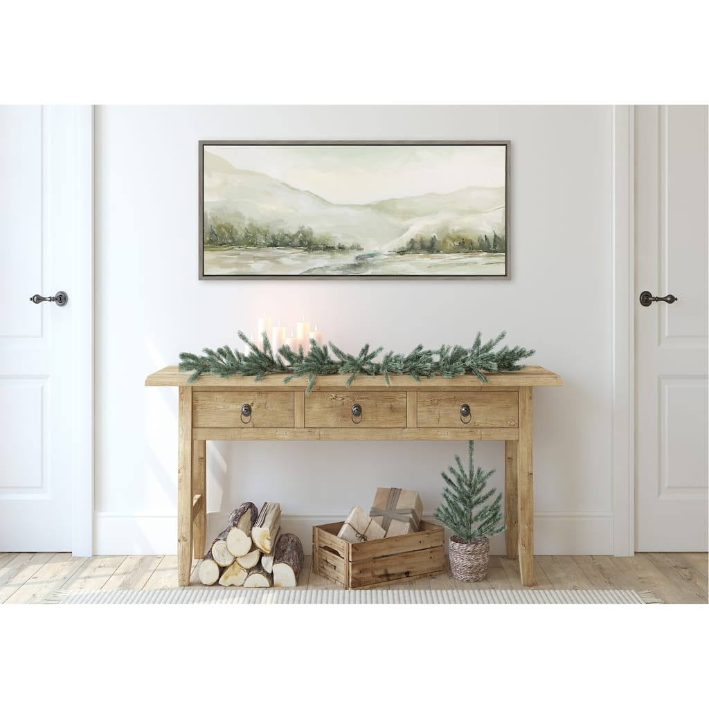 Kate and Laurel Sylvie Winter Landscape 6 Framed Canvas by Annie Quigley