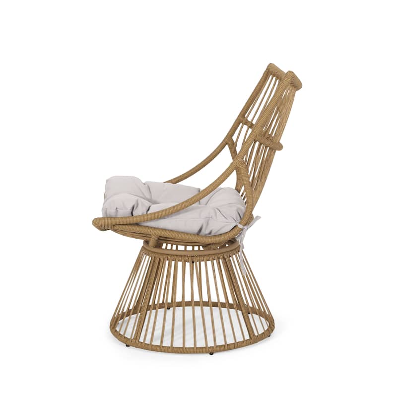Caryl Outdoor Wicker High Back Lounge Chair (Set of 2) by Christopher Knight Home