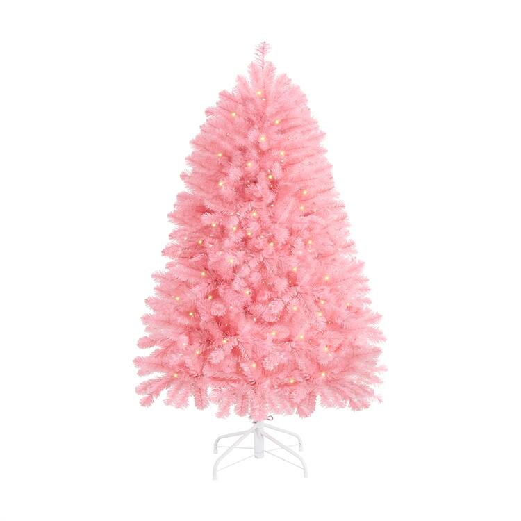 Martina Pink Christmas Tree Prelit, Realistic Artificial Christmas Tree with Lights
