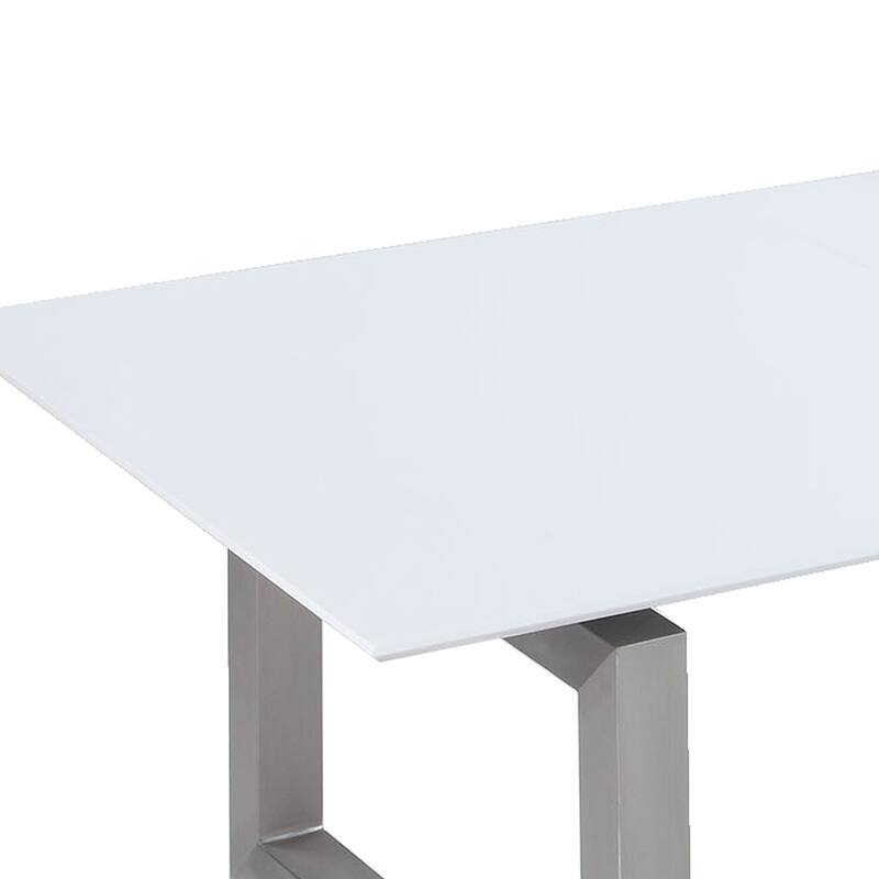 Somette Elisa Gloss White Extendable Dining Table - 43"x 79"