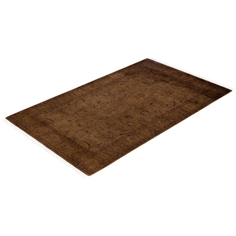 Overdyed One-of-a-Kind Hand-Knotted Area Rug - Brown - 3' 2" x 5' 3"
