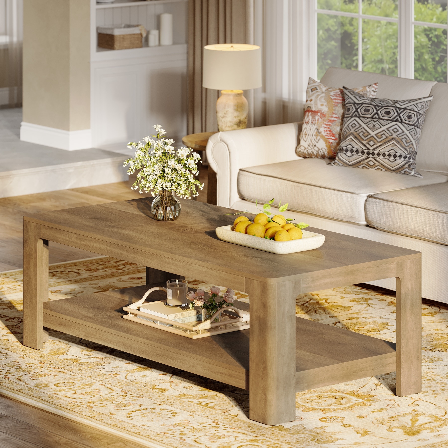 2-Tier Coffee Table for Living Room - Overstock - 43948560
