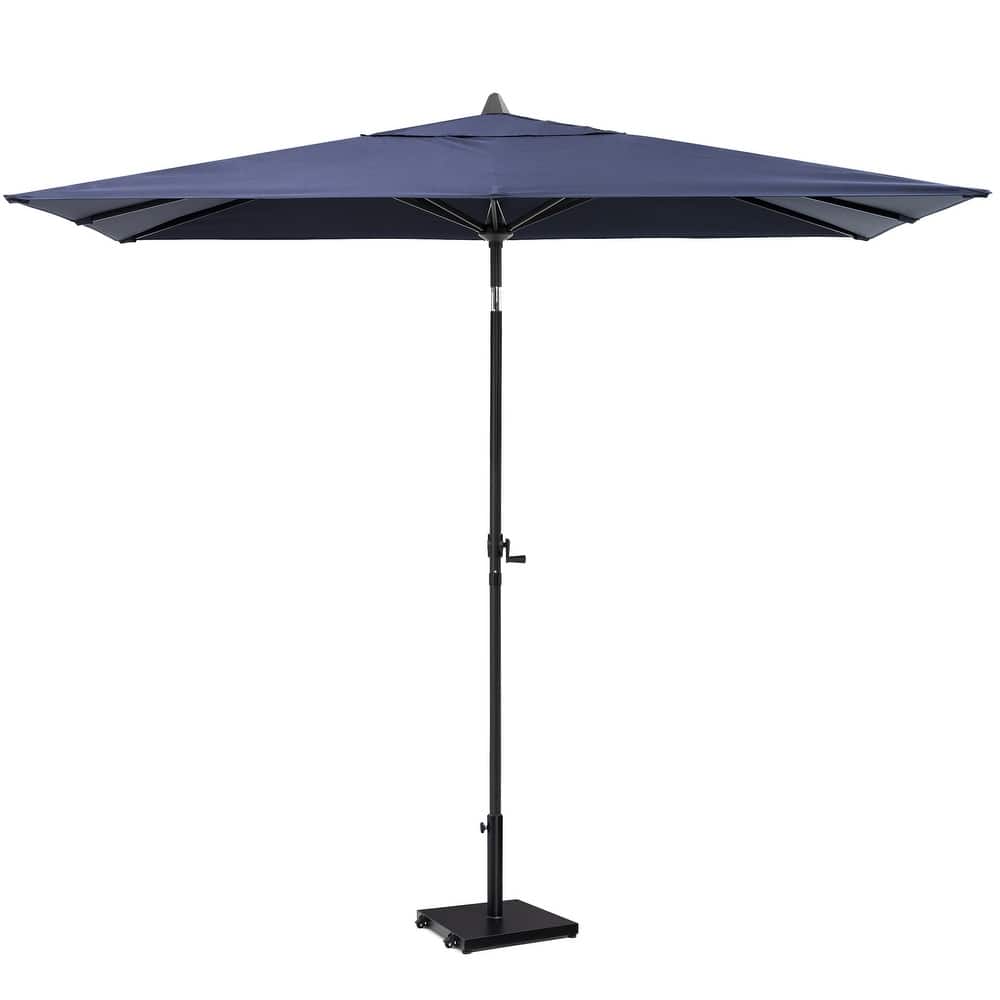 Pellebant Outdoor 9 x 5 FT Patio Market Umbrella Rectangular with Wheels Base Stand