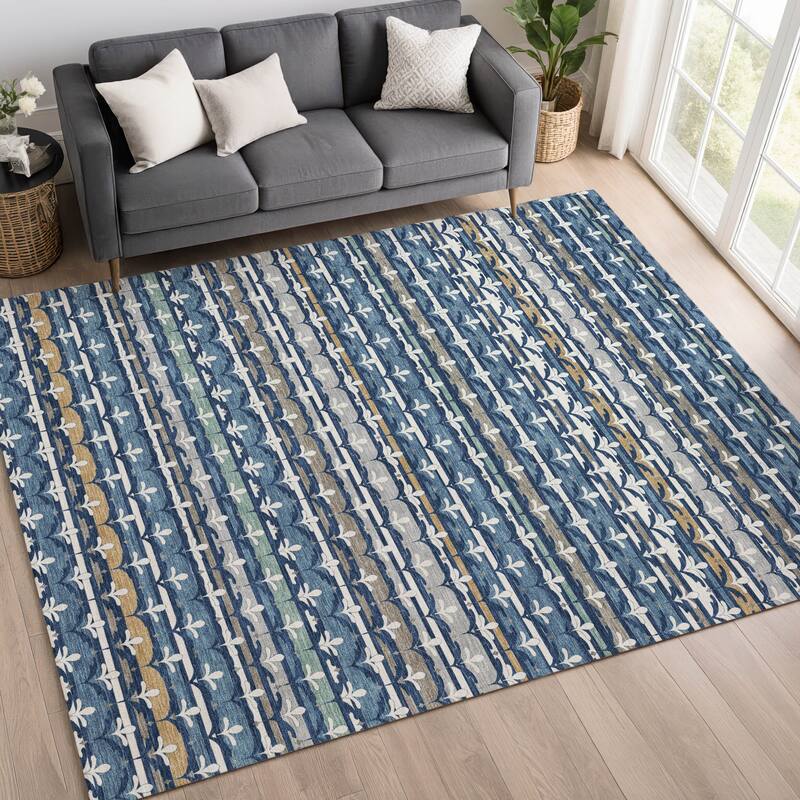 Machine Washable Indoor/ Outdoor Stripe Bramlage Chantille Rug