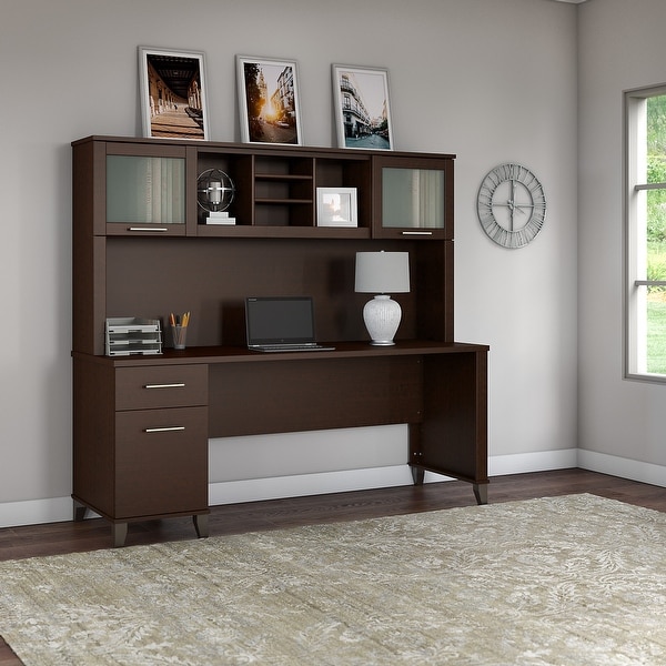 Bush furniture computer desk cheap with hutch