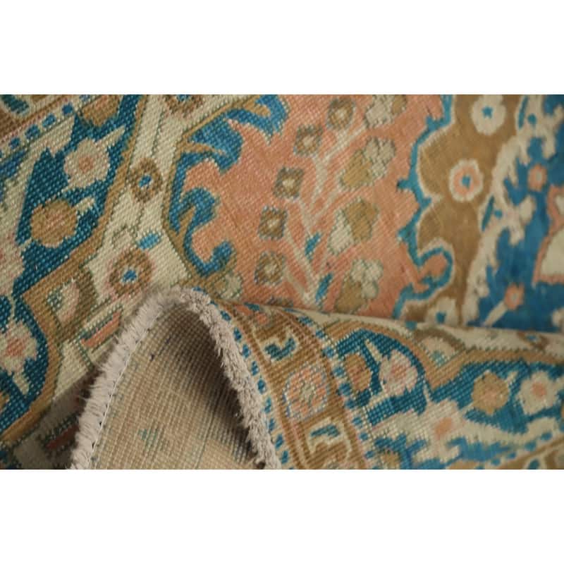 Hand Knotted Oriental 100% Wool Carpet Traditional Floral Coral Tabriz Area Rug - 4' 9'' X 3' 0''