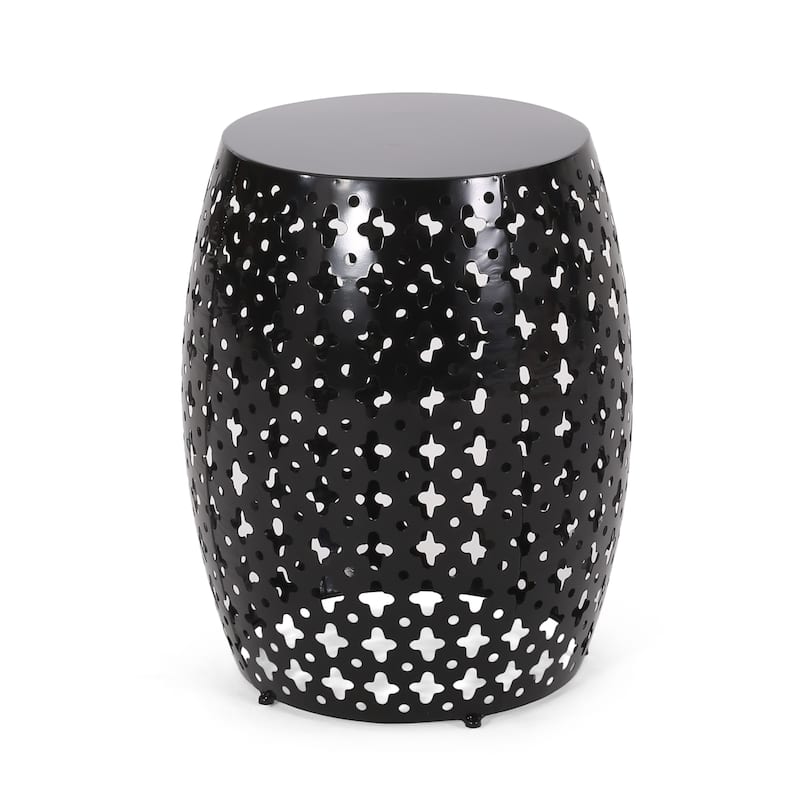 Roomfitters Outdoor Metal End Table - Large, Weather-Resistant Accent Side Table for Patio, Garden, or Balcony, Black