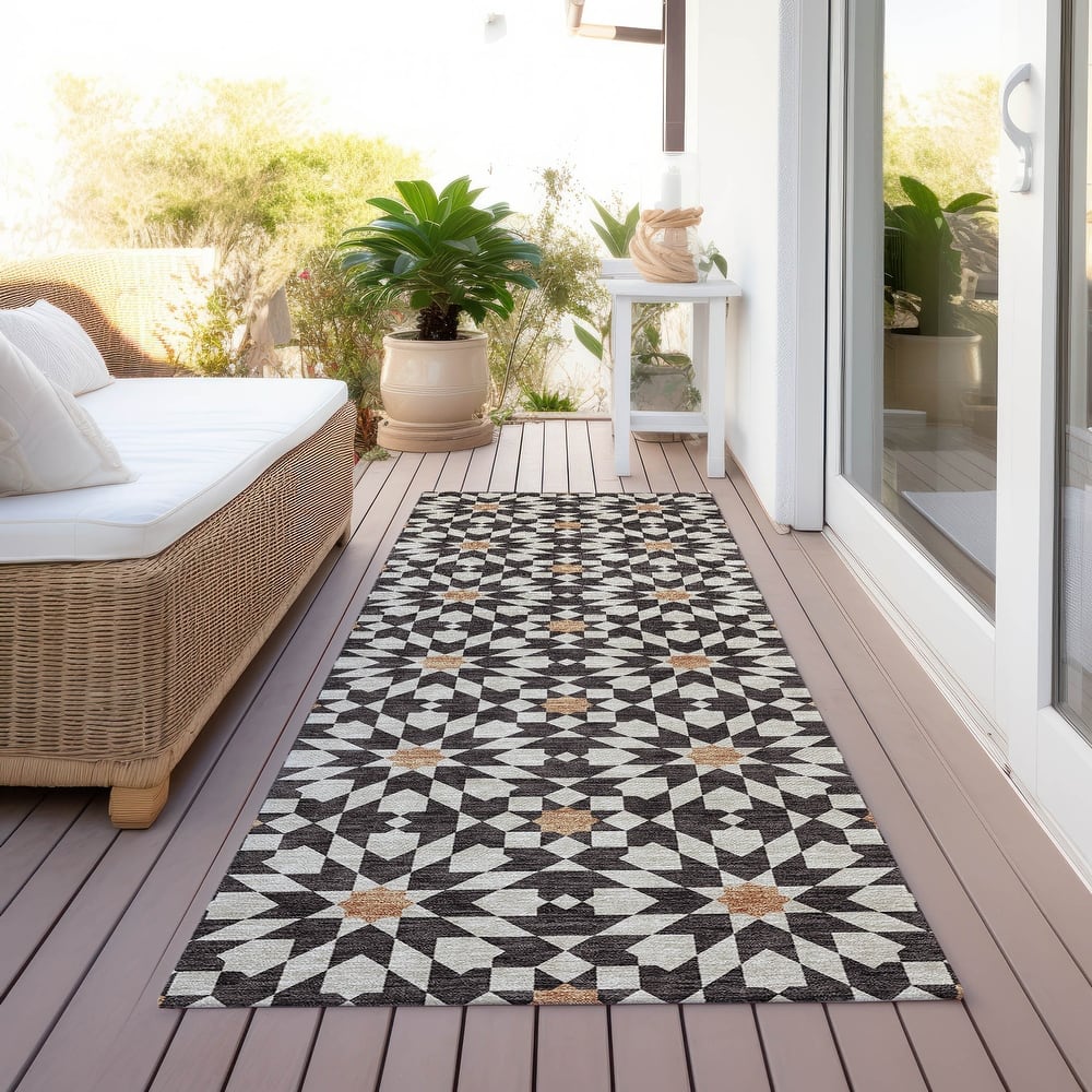 Machine Washable Indoor/ Outdoor Chantille Boho Morrocan Rug