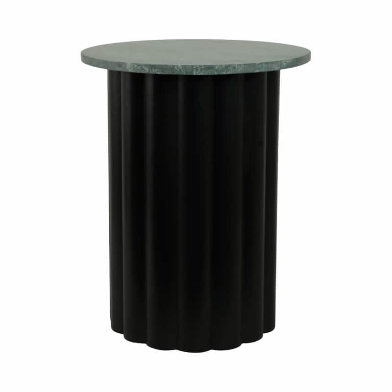 Wood Base and Marble Top Form Clean Stylish Modern Glam Accent Table - 16" x 16" x 20"
