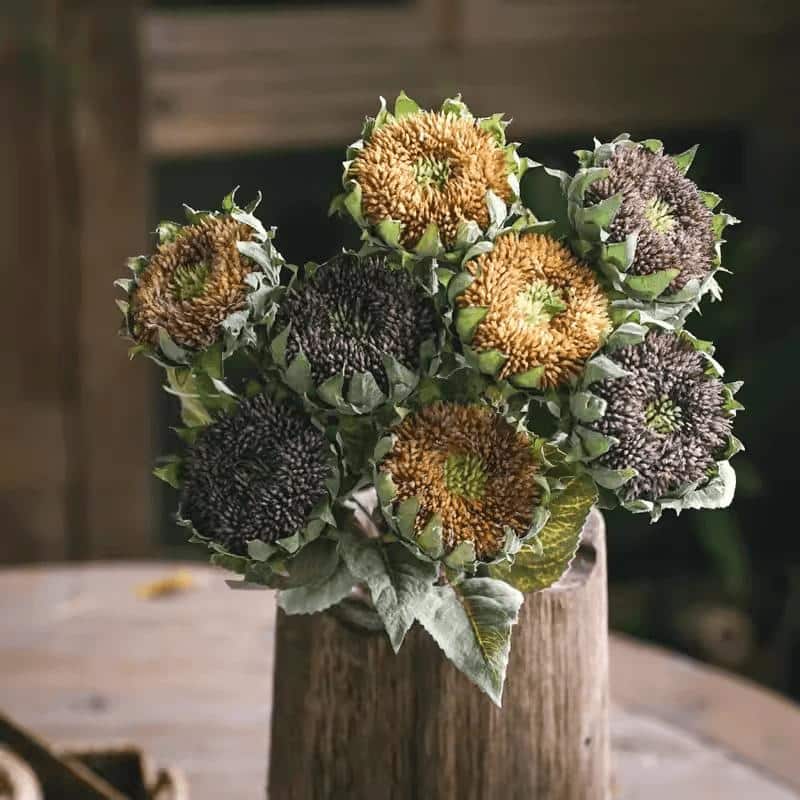 RusticReach Artificial Small Head Sunflower Stem 23.6" Tall