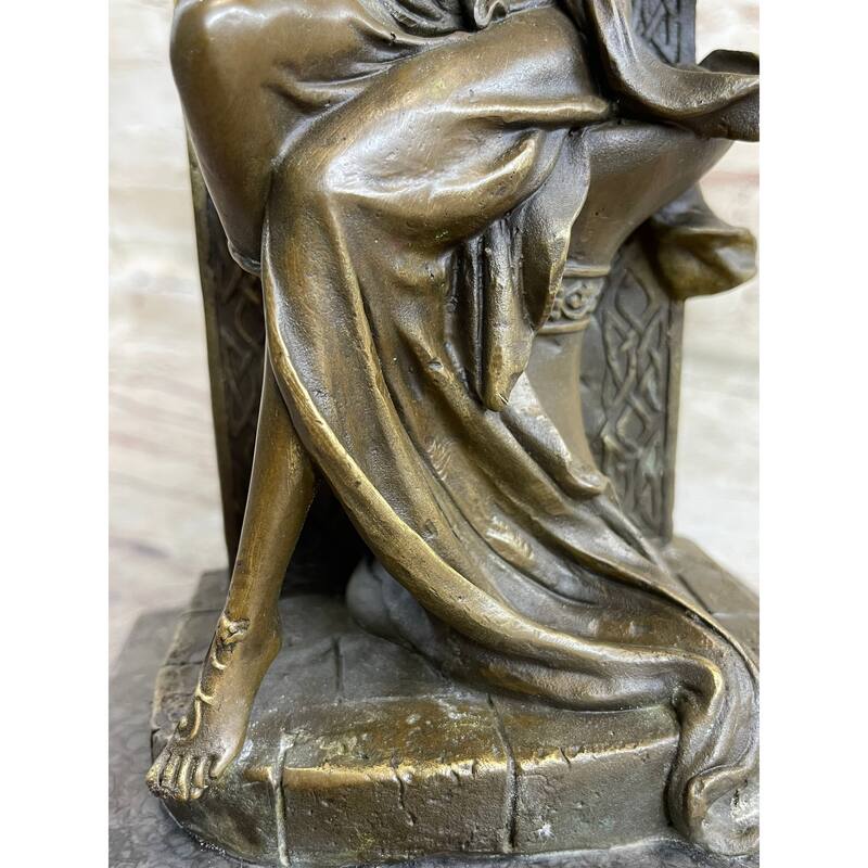 Dragon Girl Playing Violin - Bronze Sculpture Statue Fantasy Art