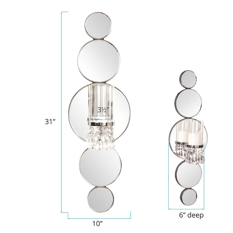 Allan Andrews Glass Wall Sconce Candle Holder and Mirror