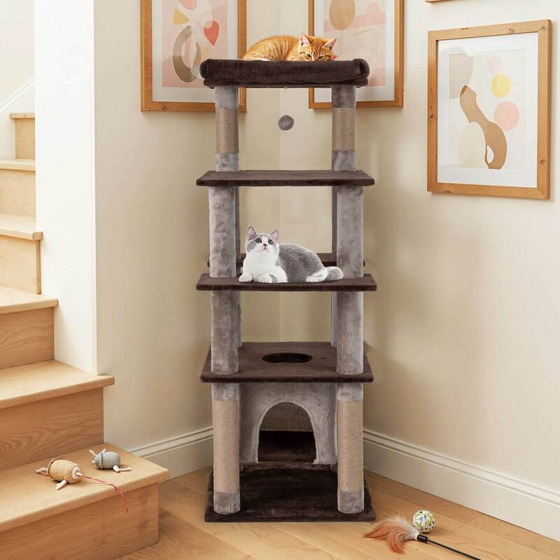 Costway Large Multi-level Cat Tree 58" Tall Cat Tower with Swaying - See Details