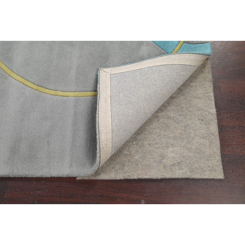 Circle Design Modern Oriental Wool Area Rug Hand-tufted Dotted Carpet - 8'0" x 10'0"