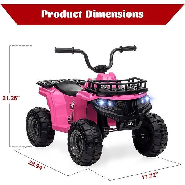 Kids Ride On ATV w/Remote Control 2 Speeds Pink