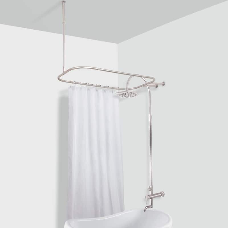 Utopia Alley Rustproof Aluminum Hoop Shower Rod Extra Large 54 Inch by 26 Inch