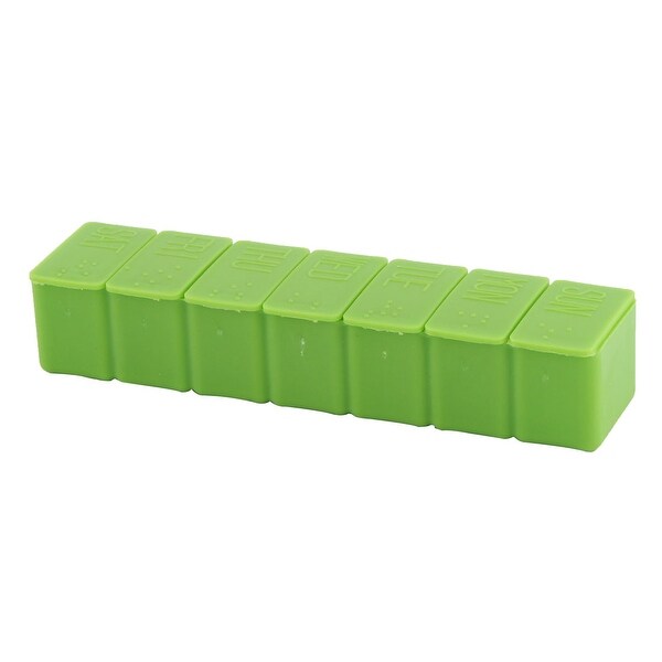 Drug Tablet Pill Medicine 7 Day Weekly Container Case Box Organizer Green