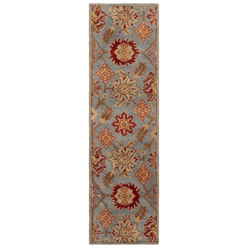 SAFAVIEH Handmade Heritage Marianela Traditional Oriental Wool Rug - 2'3" x 8' Runner - Charcoal/Multi