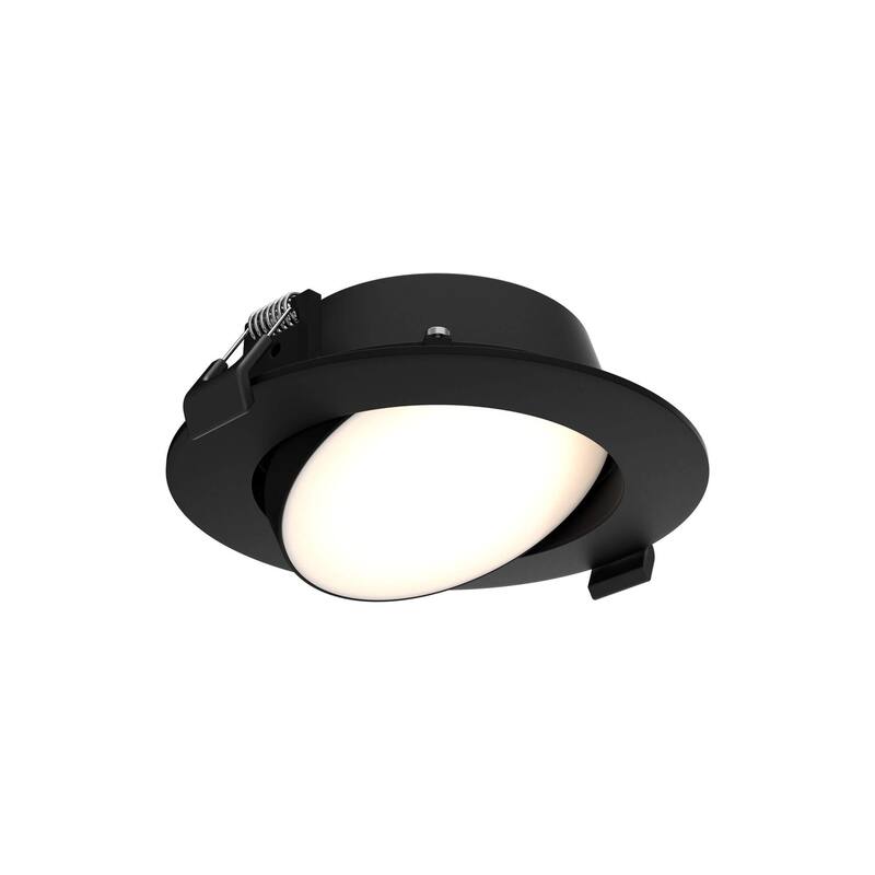 Fusion 4 Inch Round 5CCT Slim LED Recessed Gimbal Panel - 4 Inch - Black