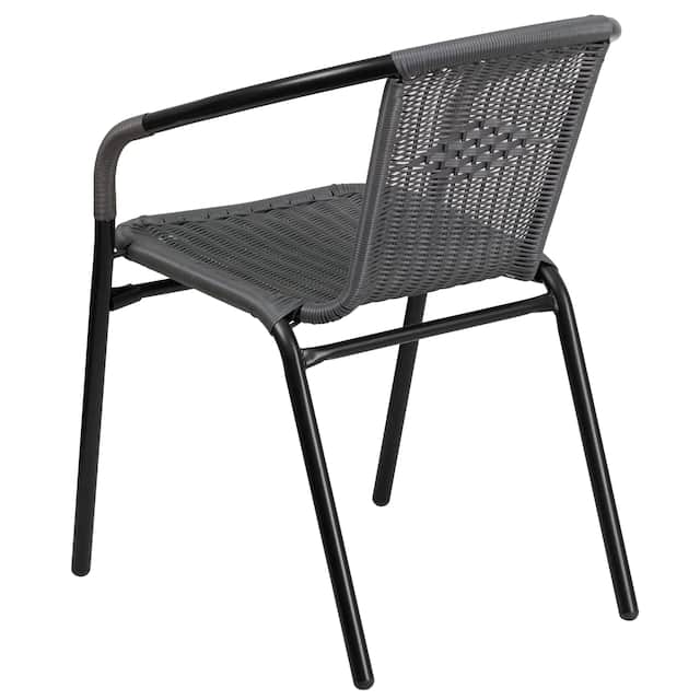 Powder-coated Aluminum/ Rattan Lightweight 5-piece Outdoor Dining Set