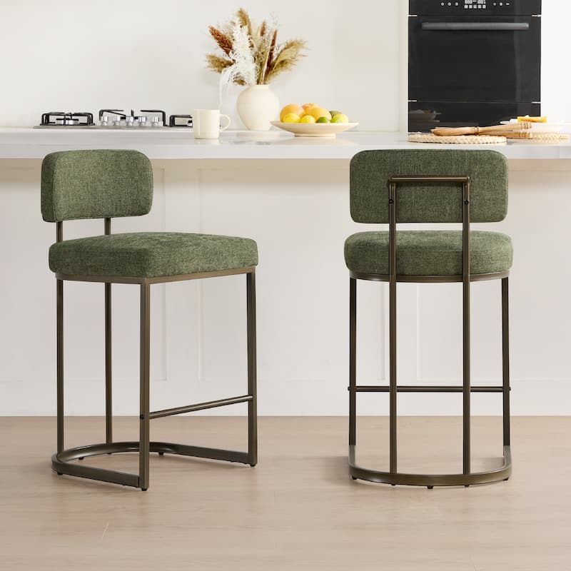 Arthur 26 inch Counter Height Bar Stool Set with Brass Frame